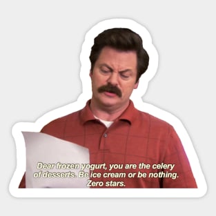 Ron Swanson - Frozen Yogurt Sticker